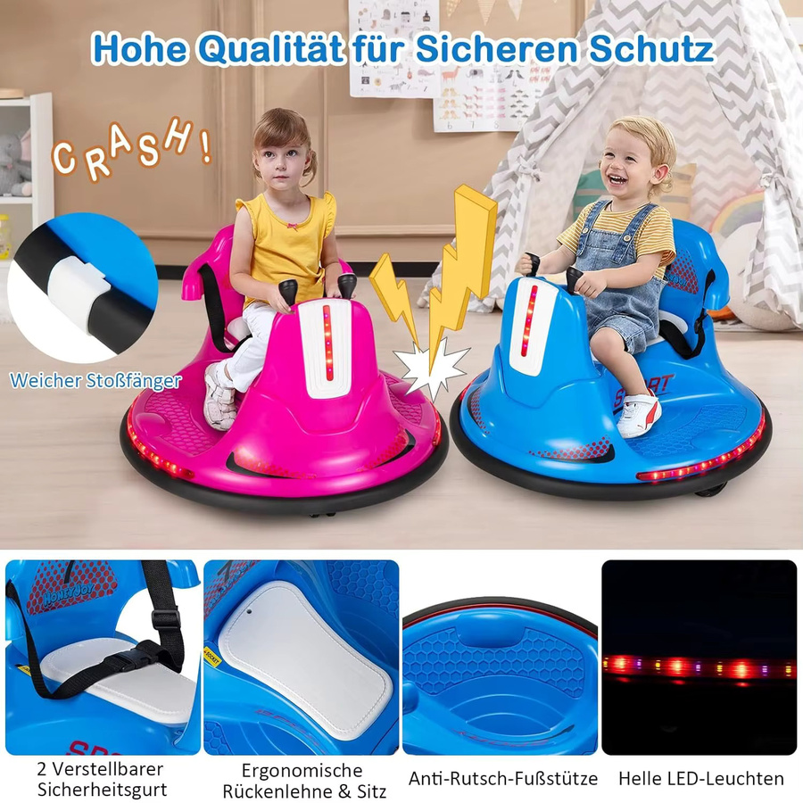 GOFLAME Stoßstangenauto, Blau, 360-Grad-Drehung, Vorwärts- und Rückwärtsfunktion - Bild 5