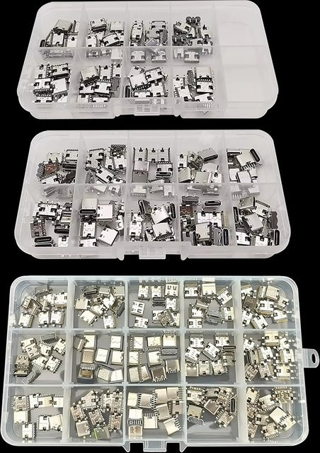 ALLiSHOP USB-C Buchse Typ-C Lade Port SMD SMT PCB Stecker in Silber für Telefon und digitale Produkt Reparatur - Bild 1
