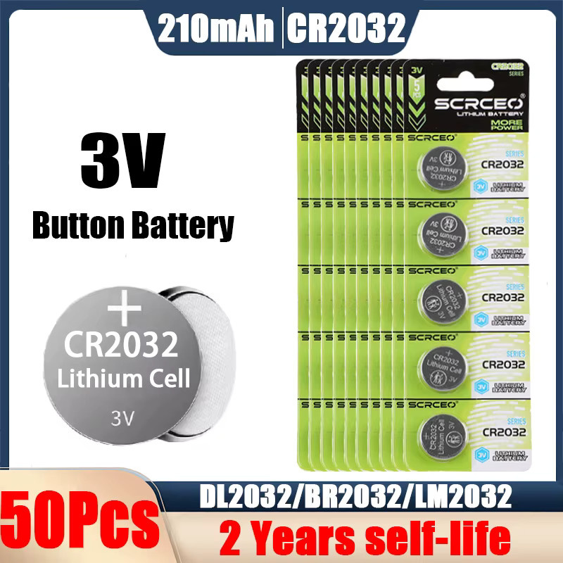 EOENKK CR2032 Lithium-Knopfbatterie 3V 210mAh in Silber für Uhren, Spielzeug und Fernbedienungen - Bild 2