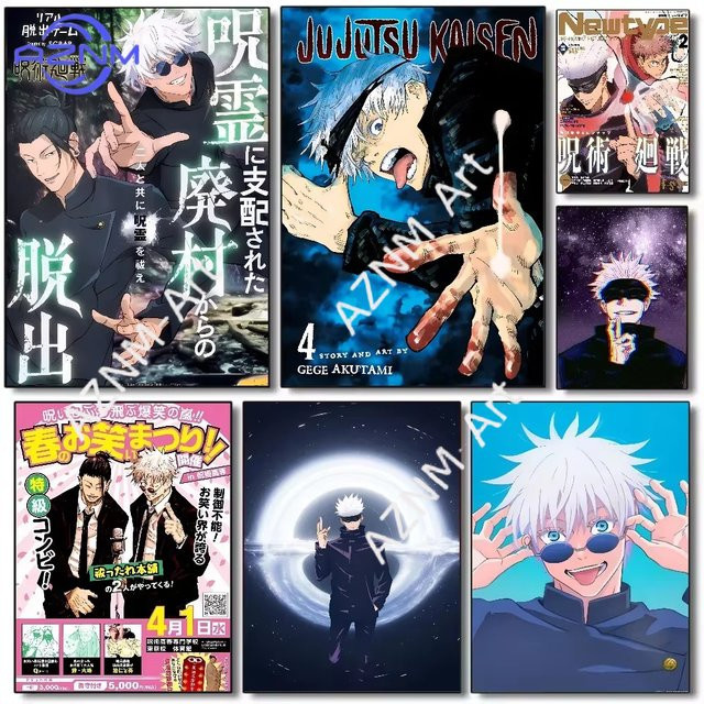 KAYOU Jujutsu Kaisen Gojo Satoru Poster Wasserfeste Wandkunst in Mehrfarbig - Bild 1
