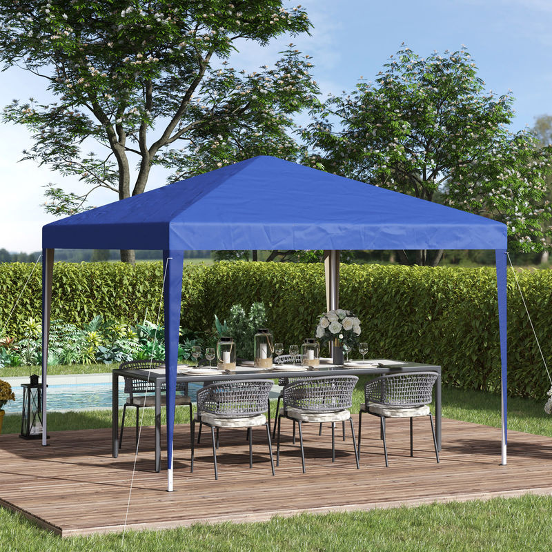 Aosom Outsunny Pop-up Faltpavillon Blau, wasserabweisendes und winterfestes Gartenzelt mit UV-Schutz, B/T/H: 300 x 300 x 230 cm - Bild 2