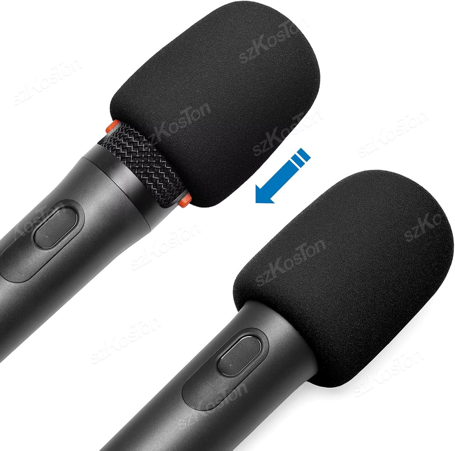 2er-Pack Schaumstoff-Mikrofonabdeckung für JBL PartyBox Wireless Mic, Windschutz und Pop-Filter in Schwarz und Rot - Bild 2