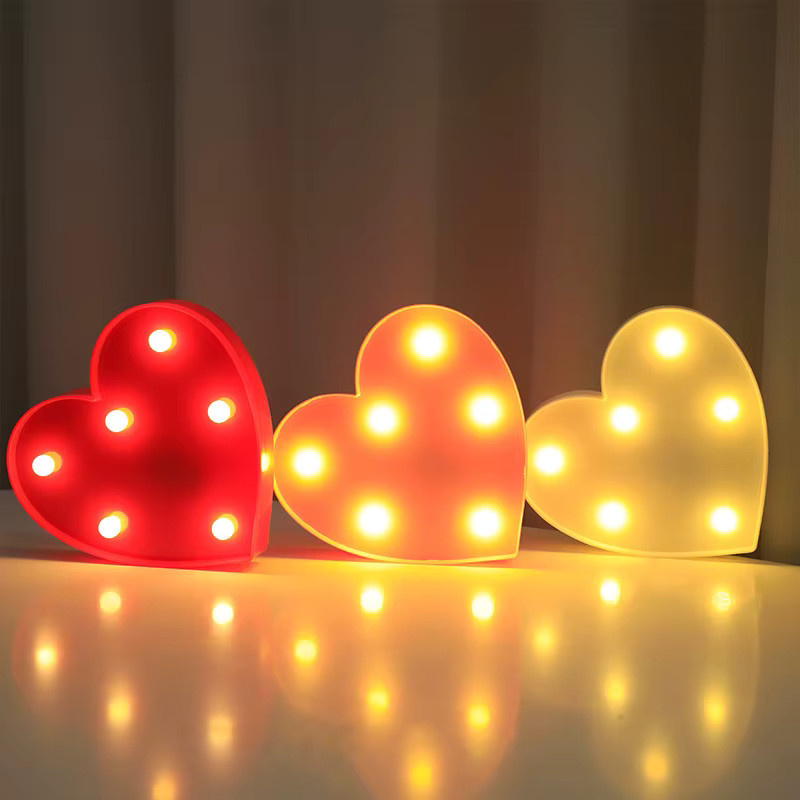 3D LED Marquee Herz Nachtlicht in Weiß und Multicolour als Tischlampe für Hochzeit und Valentinstag - Bild 2