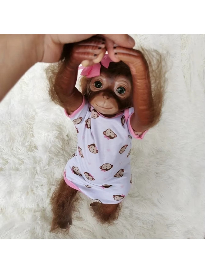 Aizwa Affen-Reborn-Tierpuppe, Plüsch / Textil, 20 Zoll, 1-teiliges Set - Bild 3