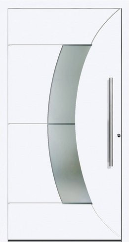 KNOCK Aluminium-Haustür KÖLN in Weiß mit Glaseinsatz und RC2-Schutz - Bild 1