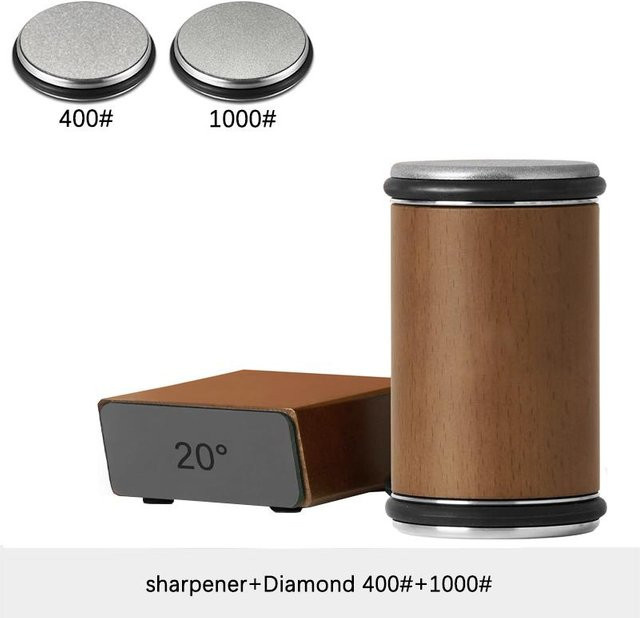 Rollschleifer für Messer mit gerader Klinge und magnetischem Winkel 15/20 Grad, Wetzstein-Set in Braun von RW-Home Decoration - Bild 1