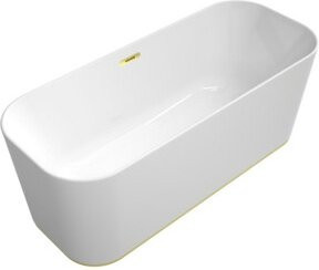 Villeroy & Boch Freistehende Badewanne Finion in Weiß mit Gold-Ausstattung, oval, Acryl, B/T: 170 x 70 cm - Bild 1