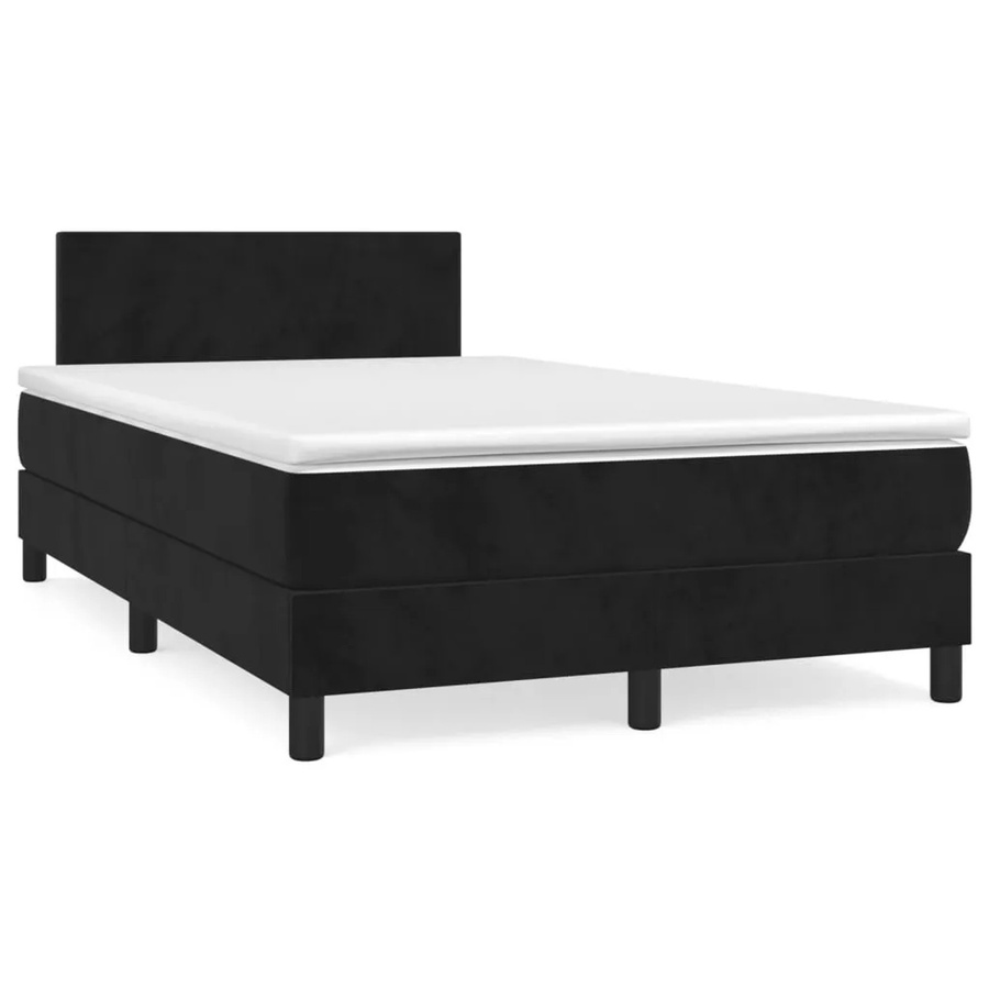 vidaXL Boxspringbett mit Matratze Schwarz Samt B/T/H: 120 x 200 x 88 cm - Bild 2
