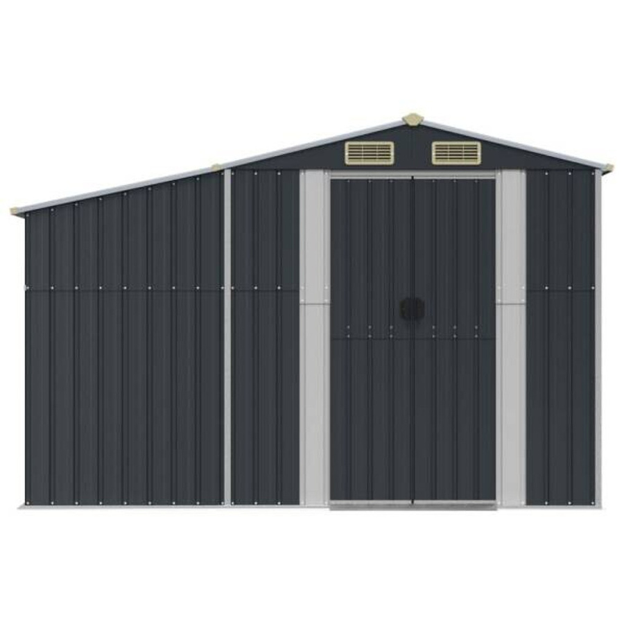 vidaXL Gartenhaus aus verzinktem Stahl in Anthrazit mit Schrägdach, B/H/T: 277 x 179 x 192,5 cm - Bild 2