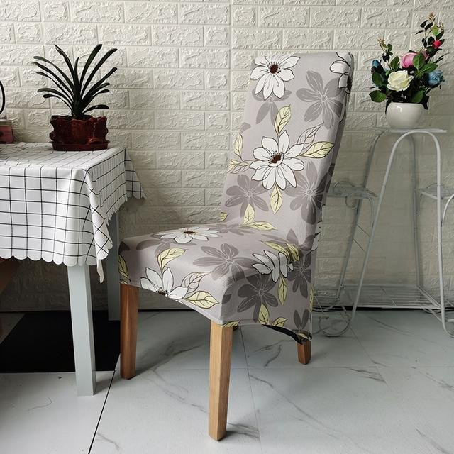 Stuhlhusse von Yiran Furniture aus Jacquard-Maisflanell mit hoher Rückenlehne, elastisch, Mehrfarbig, Größe XL (60-75 cm) - Bild 1