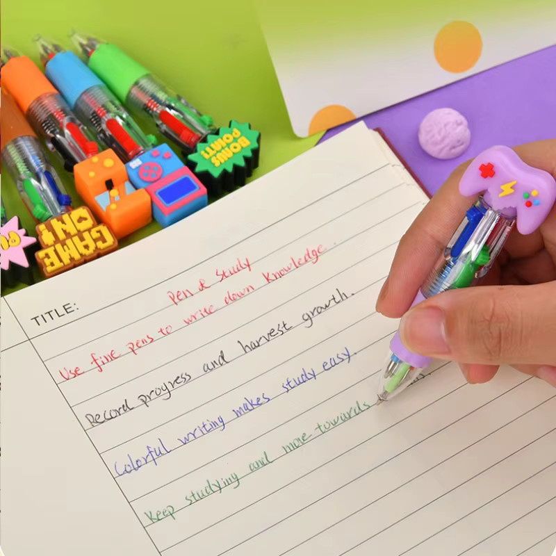 TWBEB 4-in-1 Cartoon-Mini-Mehrfarbstift aus Kunststoff mit Spielkonsolen-Design für Schule und Büro - Bild 4