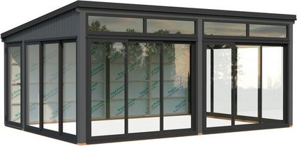 Palmako Holz-Gartenhaus Saga Slide Plus mit Pultdach in Dunkelgrau, B/T: 582 x 420 cm - Bild 3
