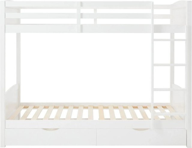Vente-unique Etagenbett Limodara in Weiß aus Kiefer und MDF mit Schubladen für Kinder, B/T/H: 90 x 200 x 162,5 cm - Bild 1