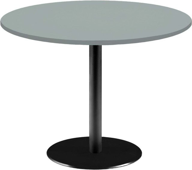 RestooTab Tisch Rome XL rund in Grau mit Holzdekor und mattem Finish, Höhe: 73 cm, Durchmesser: 120 cm - Bild 1
