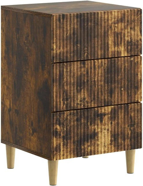 vidaXL Nachttisch aus Holzwerkstoff in Geräucherte Eiche, Modernes Design, B/T/H: 43 x 41 x 66,5 cm - Bild 1