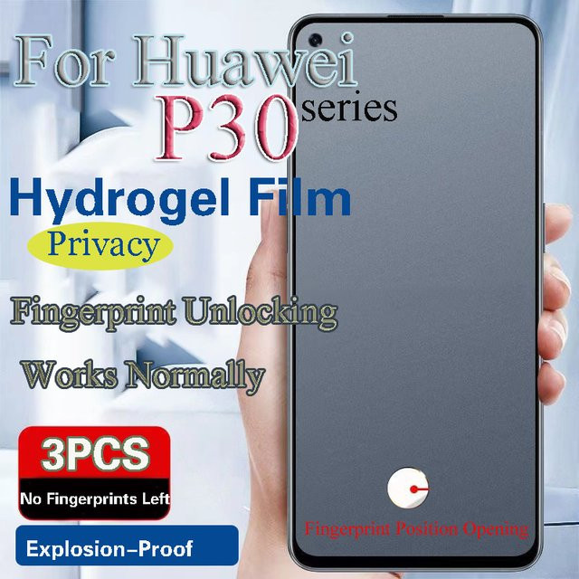 P30 Pro Privatsphäre Displayschutzfolie von Huawei als Hydrogel Film in Transparent mit Anti-Peeping-Funktion und Unterstützung für die Fingerabdruck-Entsperrung - Bild 1
