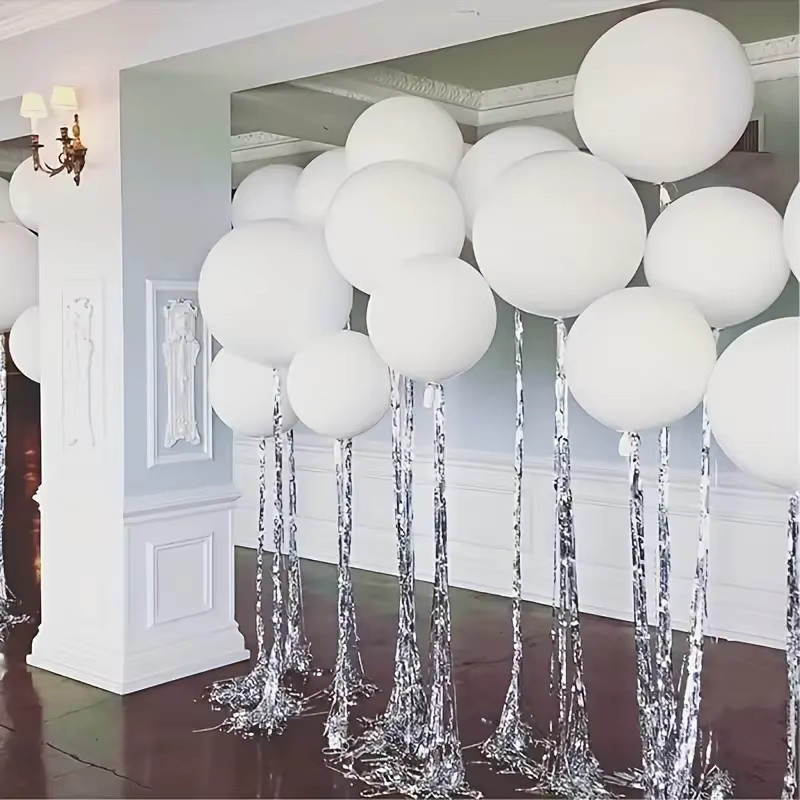 XHLFCJ Latexballons in Schwarz und Weiß für Geburtstag und Hochzeit, runde Ballondekoration - Bild 2