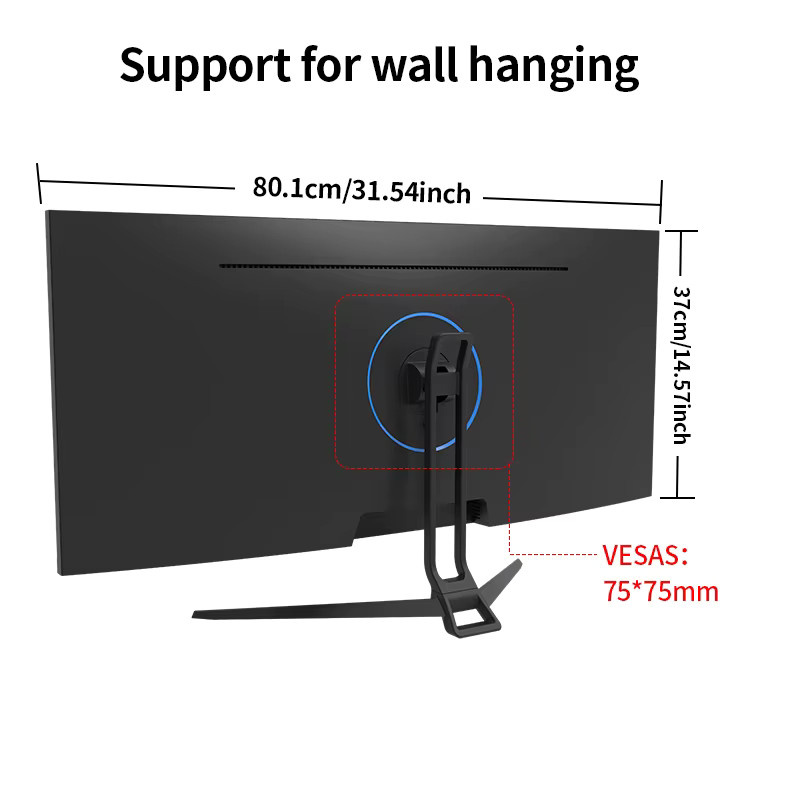 Gawfolk 34 Zoll UltraWide Gaming Monitor mit IPS Direct-View Panel, 120Hz, QHD 1440p Auflösung, 21:9 Format, Schwarz - Bild 2