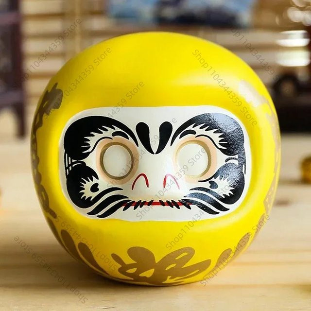 Japanische Daruma-Statue aus Keramik von Yiran Furniture als Glücksbringer und Zen-Ornament, Tischdekoration Höhe: 10,2 cm - Bild 1