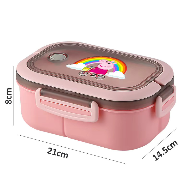 Hasbro Peppa Wutz Lunchbox mit Löffel in Pink, mikrowellengeeignet, praktische Bento-Schale aus Kunststoff - Bild 2