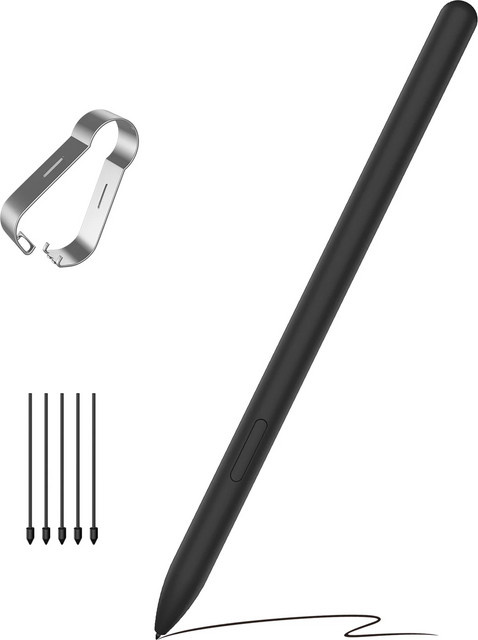 Samsung S-Pen Eingabestift mit Radiergummi und 5 Ersatzspitzen für Galaxy Tab S10 FE und S9 FE Serie in Schwarz - Bild 1