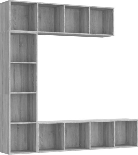 vidaXL 3-tlg. Bücherregal- und TV-Schrank-Set in Grau Sonoma, B/T/H: 180 x 30 x 180 cm - Bild 1