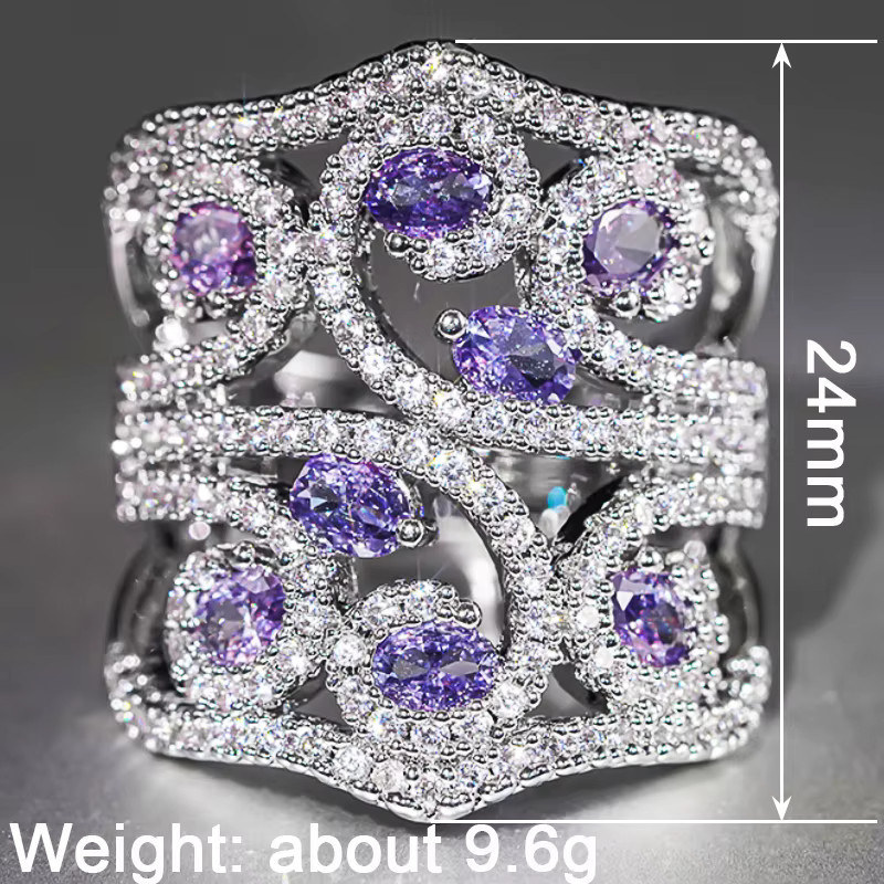 Huitan Damen-Ring, Silber, Zirkonia, Verlobung - Bild 2