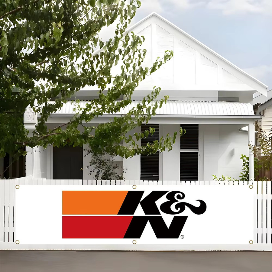 K&N Banner Autoteile Technik Rennwagen Flagge aus Polyester mit Digitaldruck, B/H: 45 x 180 cm, Mehrfarbig - Bild 2