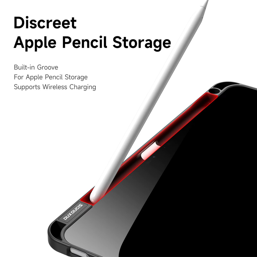 DUX DUCIS Clear Case für iPad Pro 11 2025, iPad Air 13, Mini 6/7 und iPad 10 mit abnehmbarer Abdeckung, Stylus-Stifthalter und Auto-Sleep-Wake Funktion in Transparent/Schwarz - Bild 4