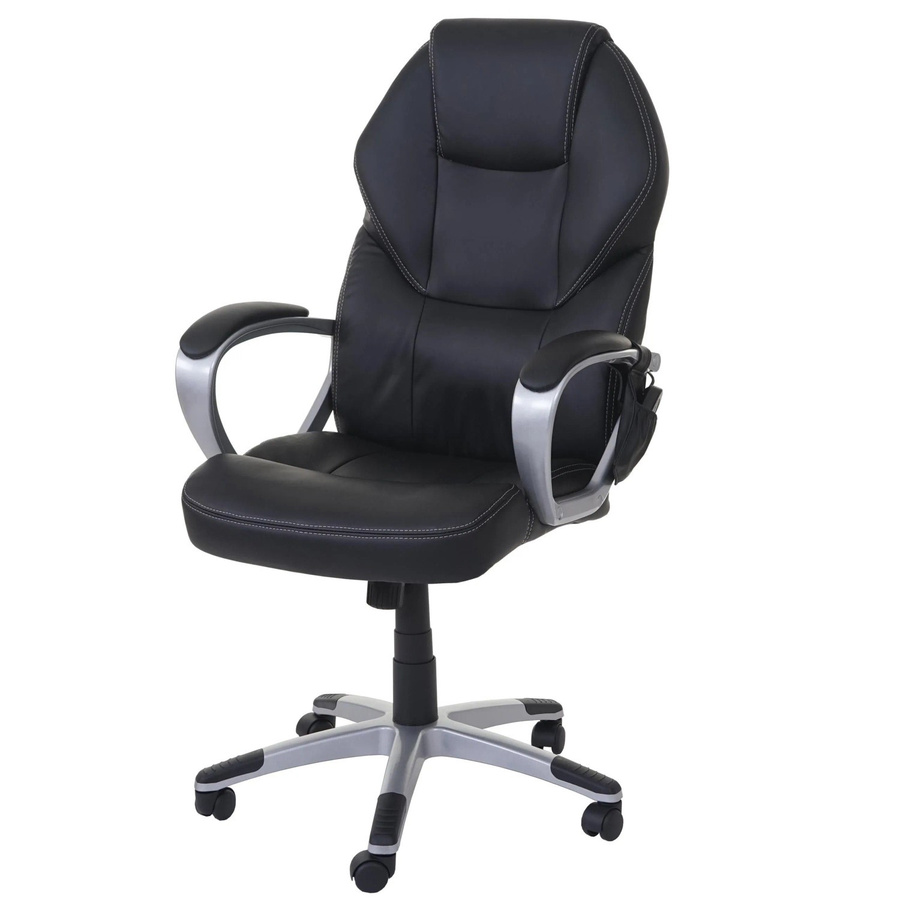 Proregal Massage-Bürostuhl mit Heizfunktion in Schwarz aus Kunstleder, H x B x T: 123 x 66 x 68 cm, Sitzhöhe: 48 cm - Bild 2
