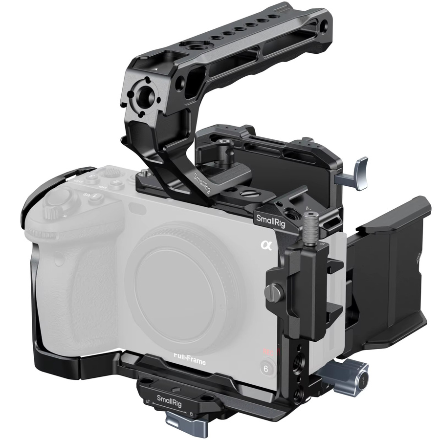 SmallRig Käfig-Set für Sony FX3 und FX30 in Schwarz mit Top-Griff, V-Mount, Batteriehalterung, Kabelklemme und LCD-Displayschutz 5823 - Bild 1