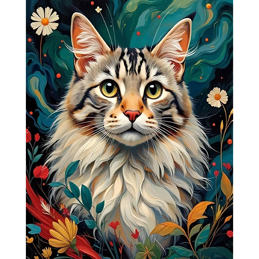 Huacan Katze, Malen nach Zahlen, Kunst- und Bastelset, Bunt / Mehrfarbig - Bild 5