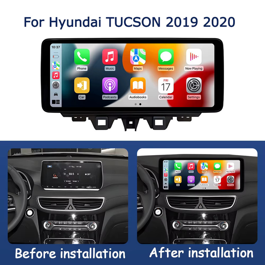 QLED Multimedia Radio Player für Hyundai Tucson 2019 2020 mit GPS, WiFi, CarPlay und Android Auto in Schwarz - Bild 2