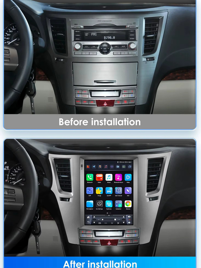 Hizpo Android Auto Radio mit 9,7 Zoll vertikalem Bildschirm für Subaru Outback Impreza Legacy 2009-2014, Carplay und 4G, Schwarz - Bild 6