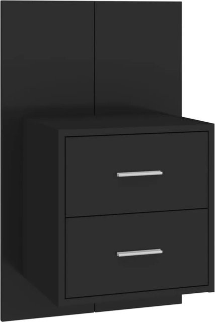vidaXL Wand-Nachttisch Modell 2 aus Holzwerkstoff in Schwarz, B/T/H: 32,5 x 32,5 x 80,0 cm - Bild 1