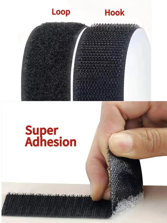 MagicTape selbstklebender Klettverschluss aus Nylon in Schwarz-Weiß, 10 m Länge - Bild 5