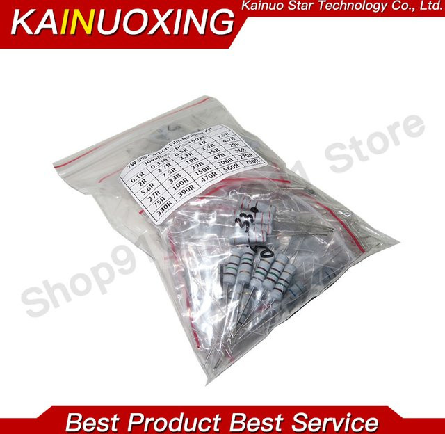 KAINUOXING Widerstand Set mit 150 Stück Carbon Film Widerständen in 30 Werten, 2W 3W 5W 5%, Multicolour - Bild 1