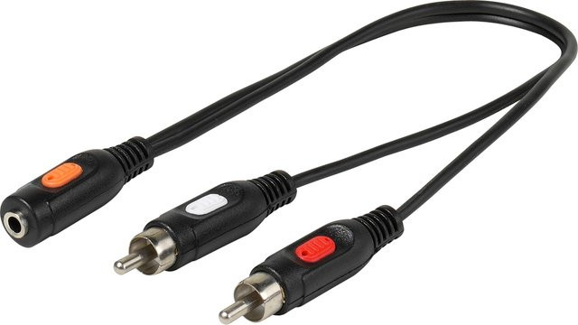 Vivanco Adapter Cinch auf Klinke, Schwarz, Länge: 0,2 m - Bild 1