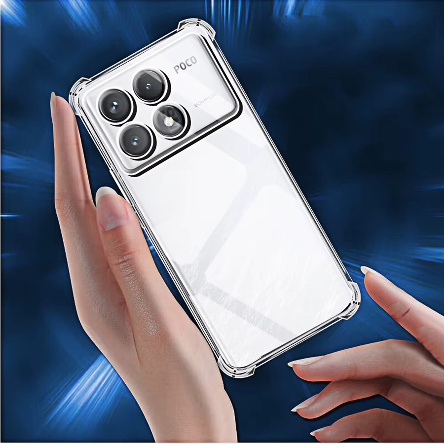 Stoßfeste Handyhülle für Xiaomi Poco F6 Pro F5 F4 F3 GT in Transparent mit Clear-Rückseite - Bild 5