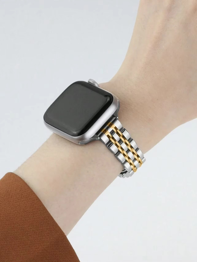iwujiao Uhrenarmband Gehäuse 2-in-1, Edelstahl, Bicolor, Unisex - Bild 2