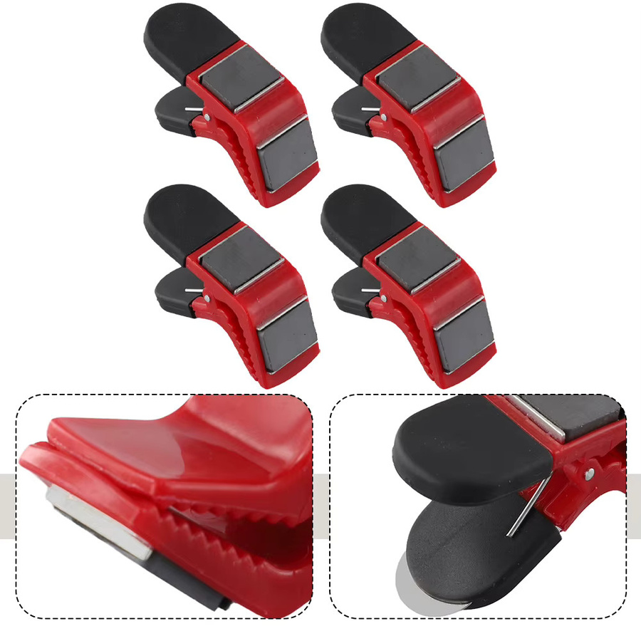 DAZZLEEX 4er Set Magnetische Pinsel Halter Clips in Rot für Heimwerker und Werkstatt - Bild 2