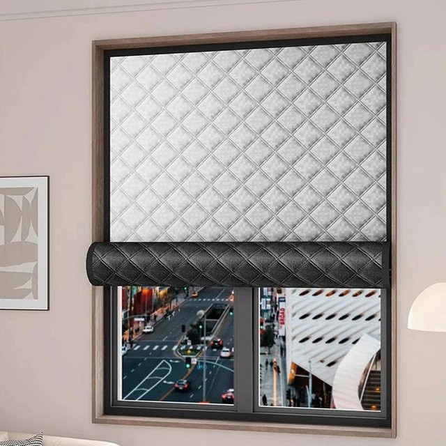 Selbstklebende thermische Fensterfolie von Decor Home 888 in Grau, verdickte Isolierabdeckung zur Kälteblockierung, B/H: 100 x 150 cm - Bild 1