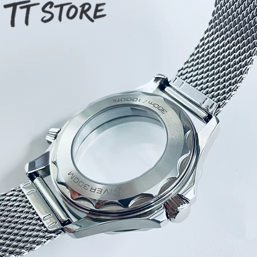 CHIKUANG Uhrengehäuse Edelstahl-Netzarmband, 41mm, Herren, 10ATM Wasserdicht - Bild 2