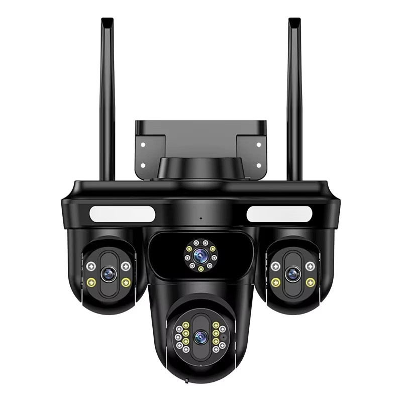 iCsee Intelligente Überwachungskamera mit Dreifachobjektiv und automatischer Verfolgung, IP66 wasserdicht, WIFI Video-Sicherheitskamera in Schwarz - Bild 4