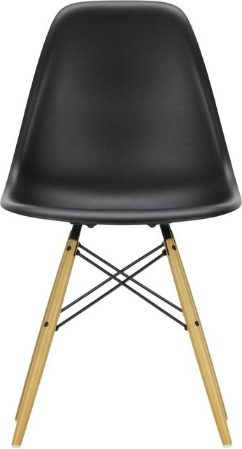 Vitra DSW Eames Plastic Side Chair in Schwarz aus Kunststoff und Holz mit mattem Finish - Bild 1