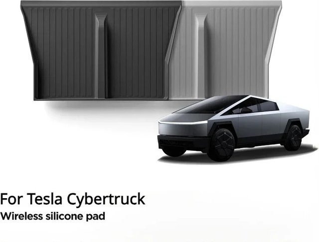 YouGallop Silikon-Anti-Rutsch-Pad für Tesla Cybertruck 2024, rutschfeste Matte für Handy und kabelloses Laden, Schwarz - Bild 1