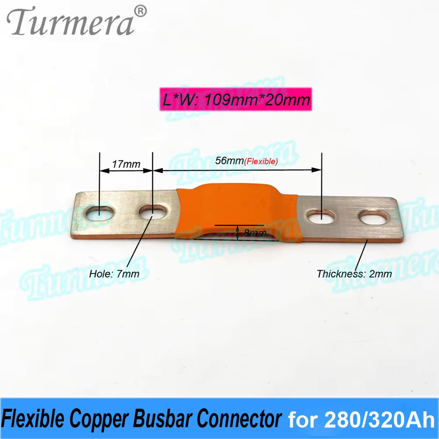 Turmera 12V Sammelschiene für Lifepo4-Batterien mit flexiblem Kupferanschluss, Gold, B/T/H: 74 x 56 x 2 mm, 300 A - Bild 2