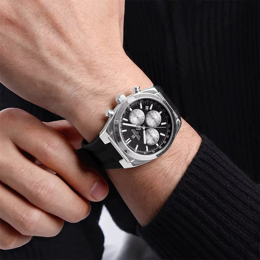 Naviforce Chronograph, Quarz, Edelstahl, Schwarz, Herren - Bild 2