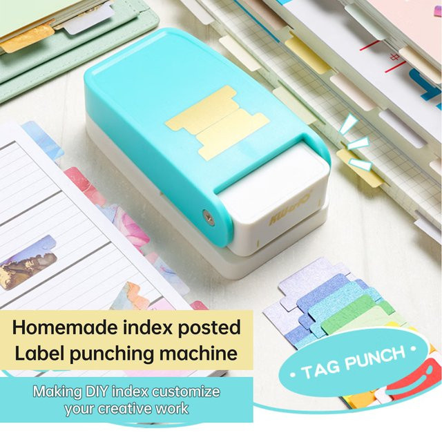 Kw-trio BQJ-04 Tab Punch DIY Index Aufkleber und Separator für Papier und Kunststoff in Blau - Bild 1