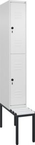 C+P Doppelstock-Spind Classic PLUS Sitzbank mit 1 Abteil und unterbautem Spind, Farbe: Anthrazit/Grau, B/T/H: 212,0 x 30,0 x 81,5 cm - Bild 1